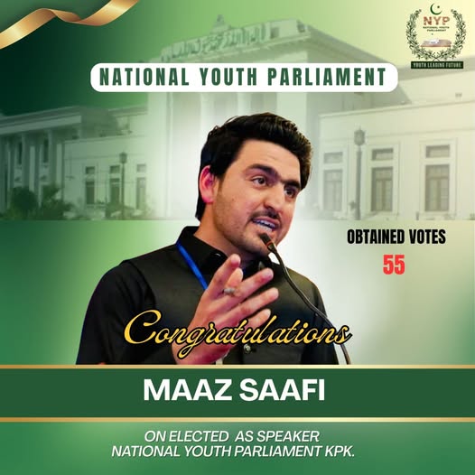 Maaz Saafi elected Speaker, NYP KPK — 55 votes
